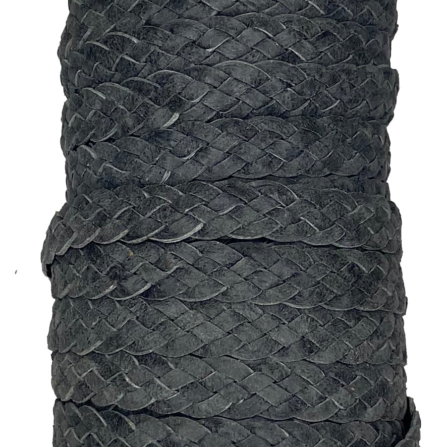 10MM / 5 STRAND FLAT BRAID - Charcoal - Park Avenue Trimming