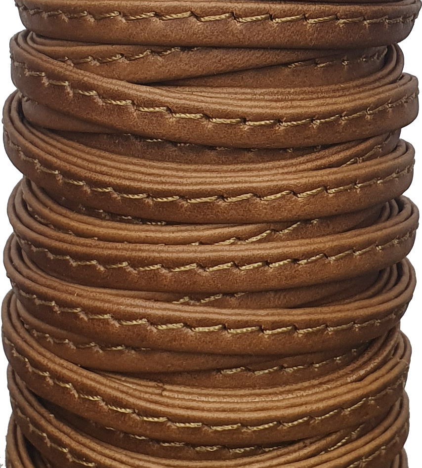 5 mm 3/16" STITCHED TUBE TAN (10 YARDS)